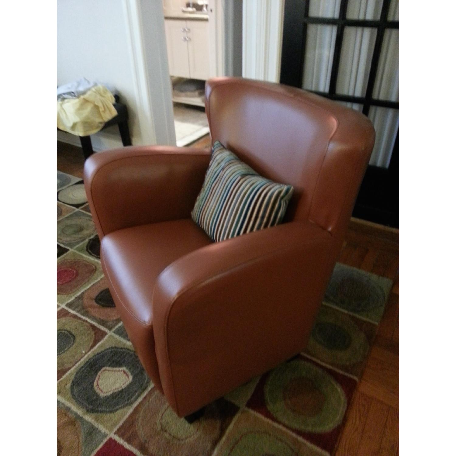 Grandin Road Oxford Leather Chair - Camel - image-2