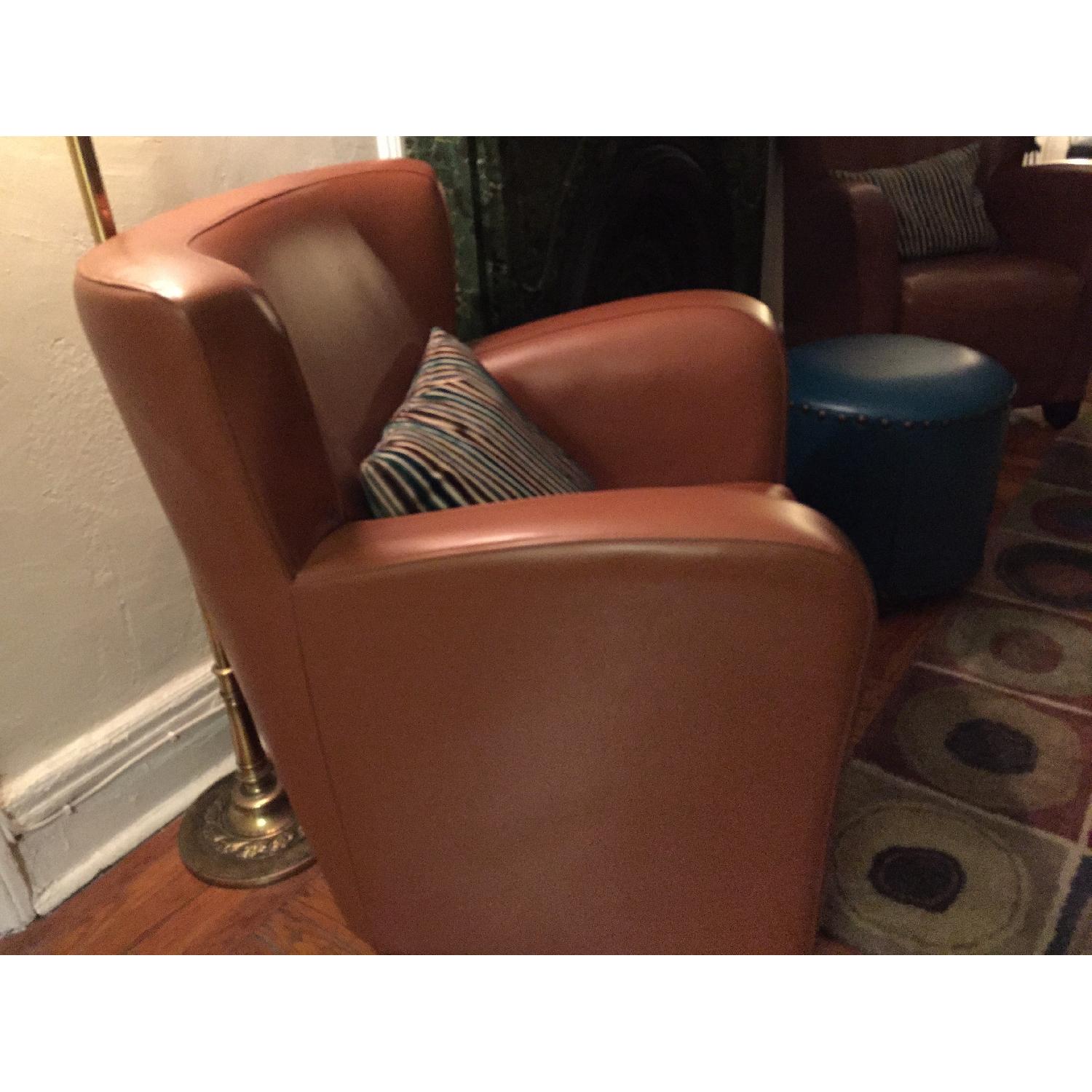 Grandin Road Oxford Leather Chair - Camel - image-5