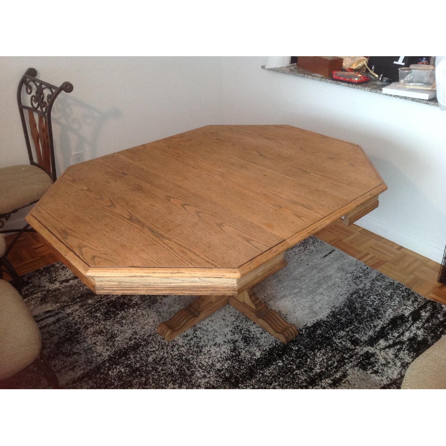 Ethan Allen Vintage Solid Oak Table w/ 4 Chairs - image-5