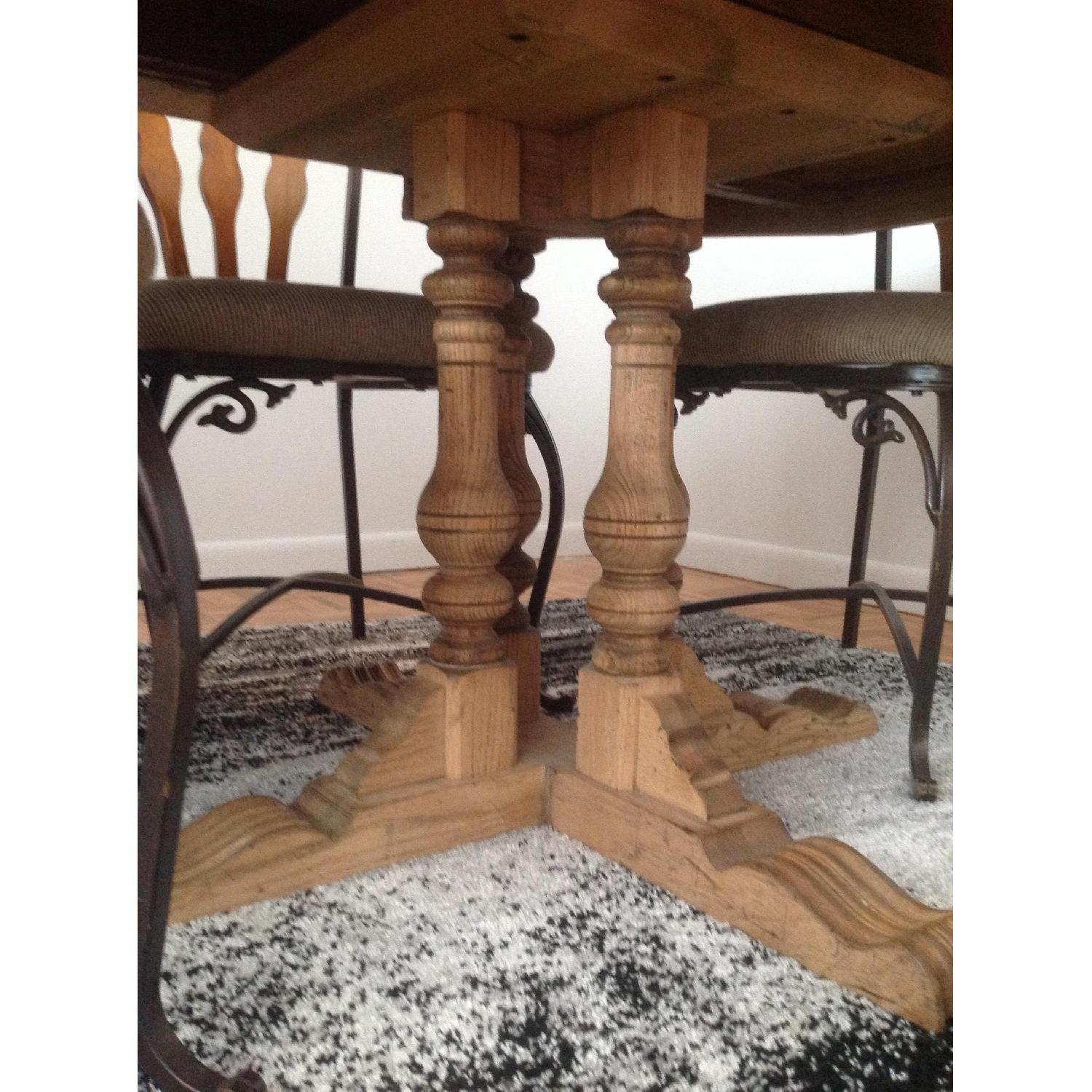 Ethan Allen Vintage Solid Oak Table w/ 4 Chairs - image-11