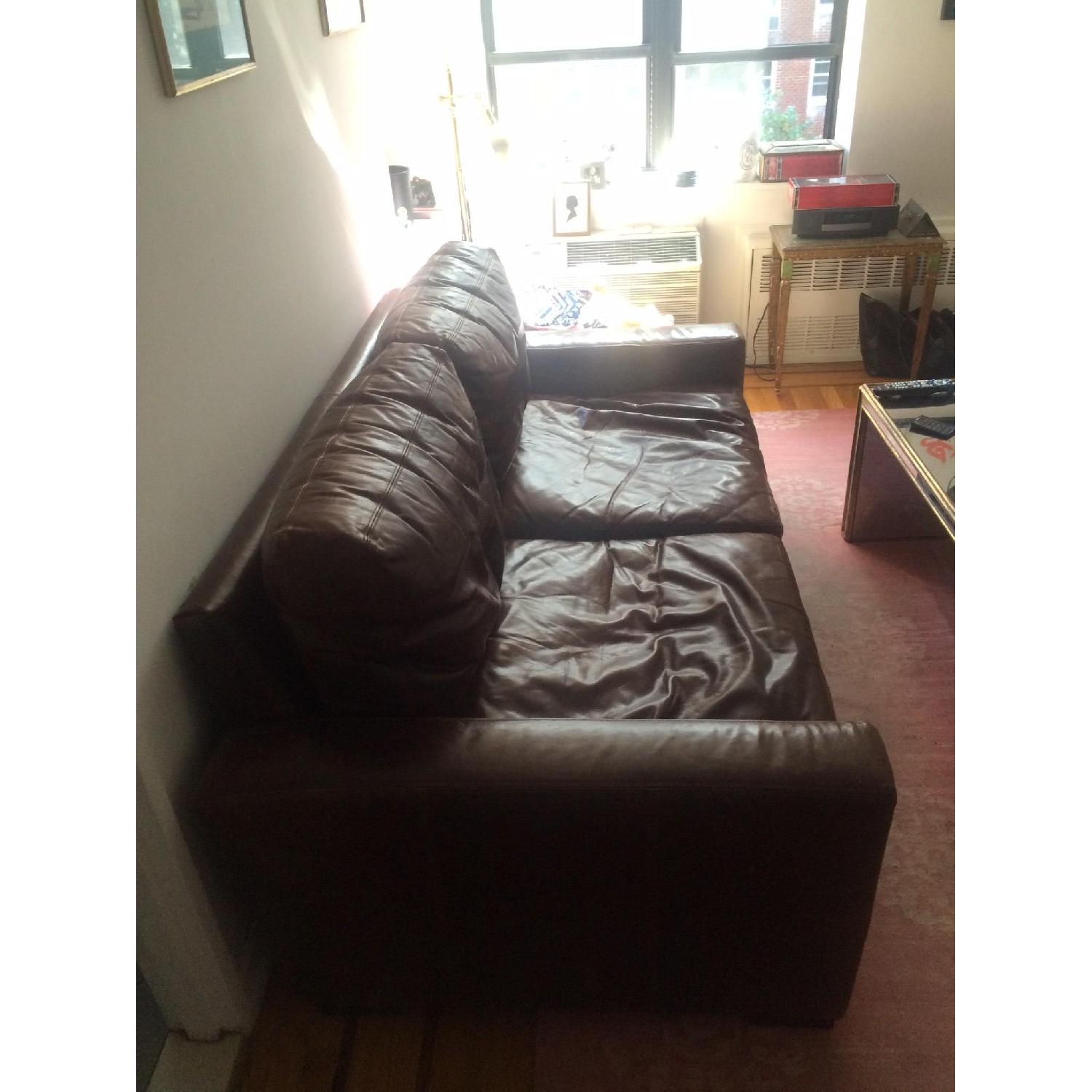 Restoration Hardware Leather Couch - image-3