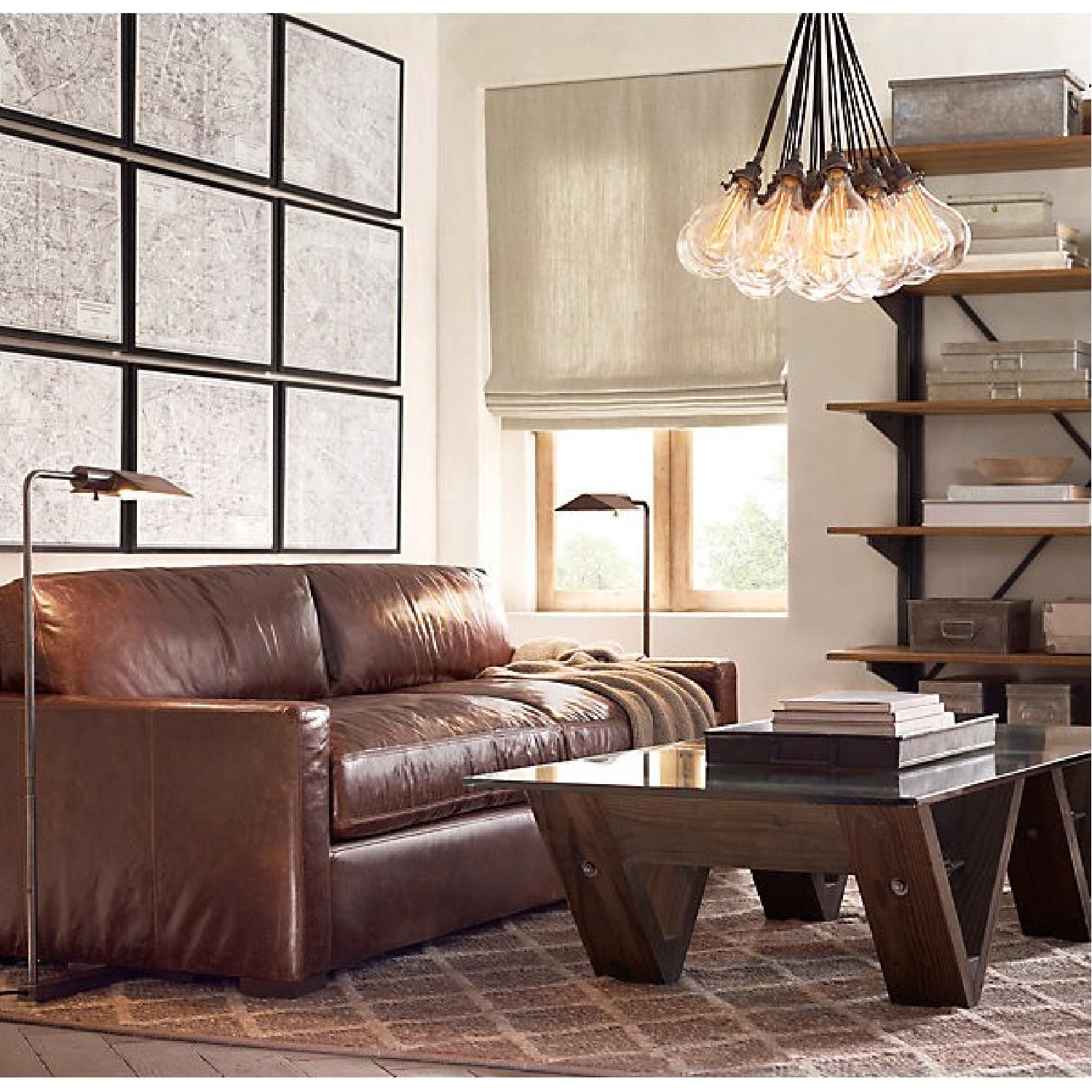 Restoration Hardware Leather Couch - image-5