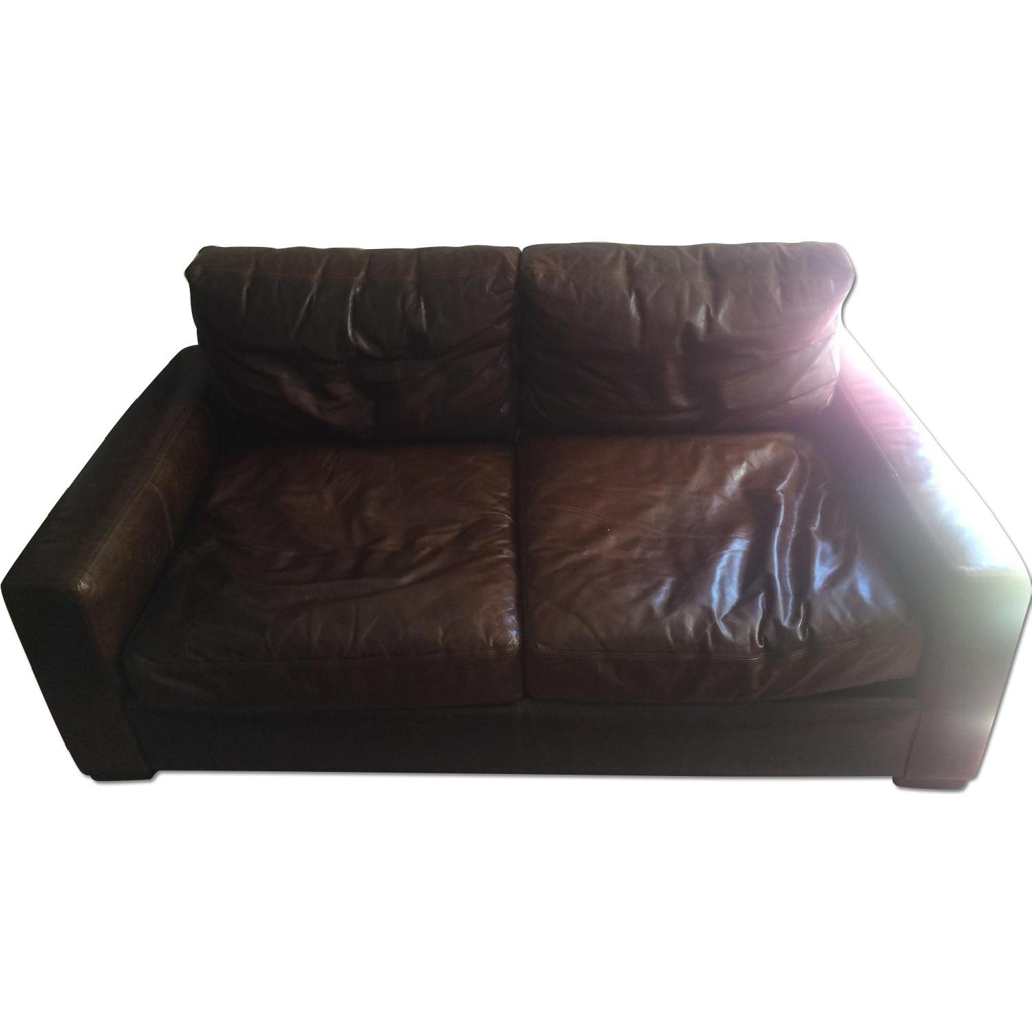 Restoration Hardware Leather Couch - image-0