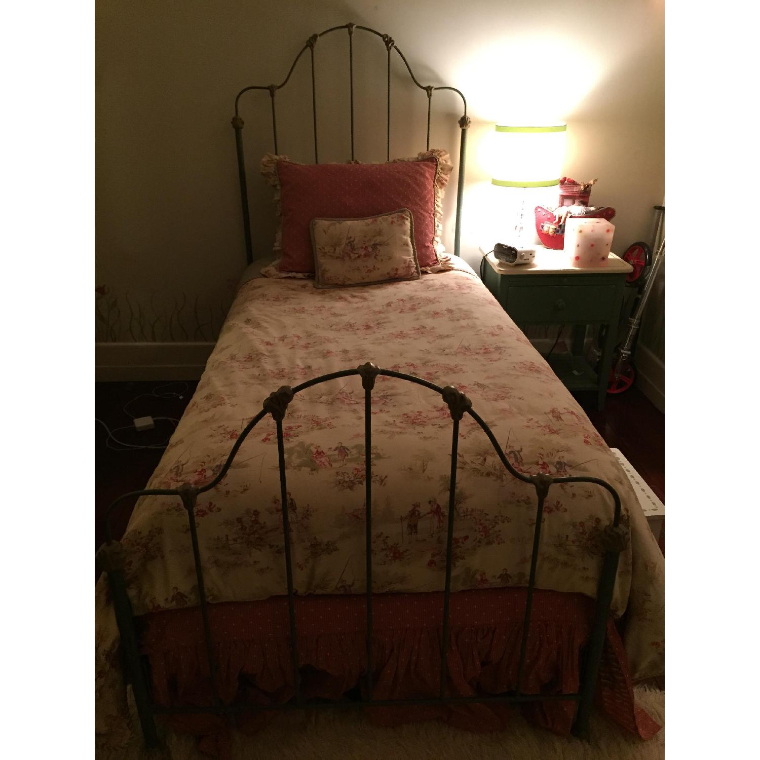 Antique Finish WroughtIron Twin Bed AptDeco