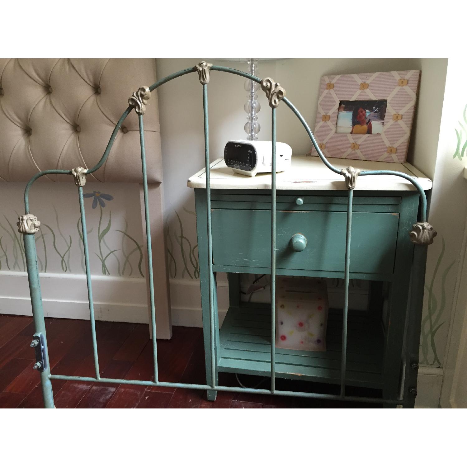 Antique Finish Wrought-Iron Twin Bed - image-2