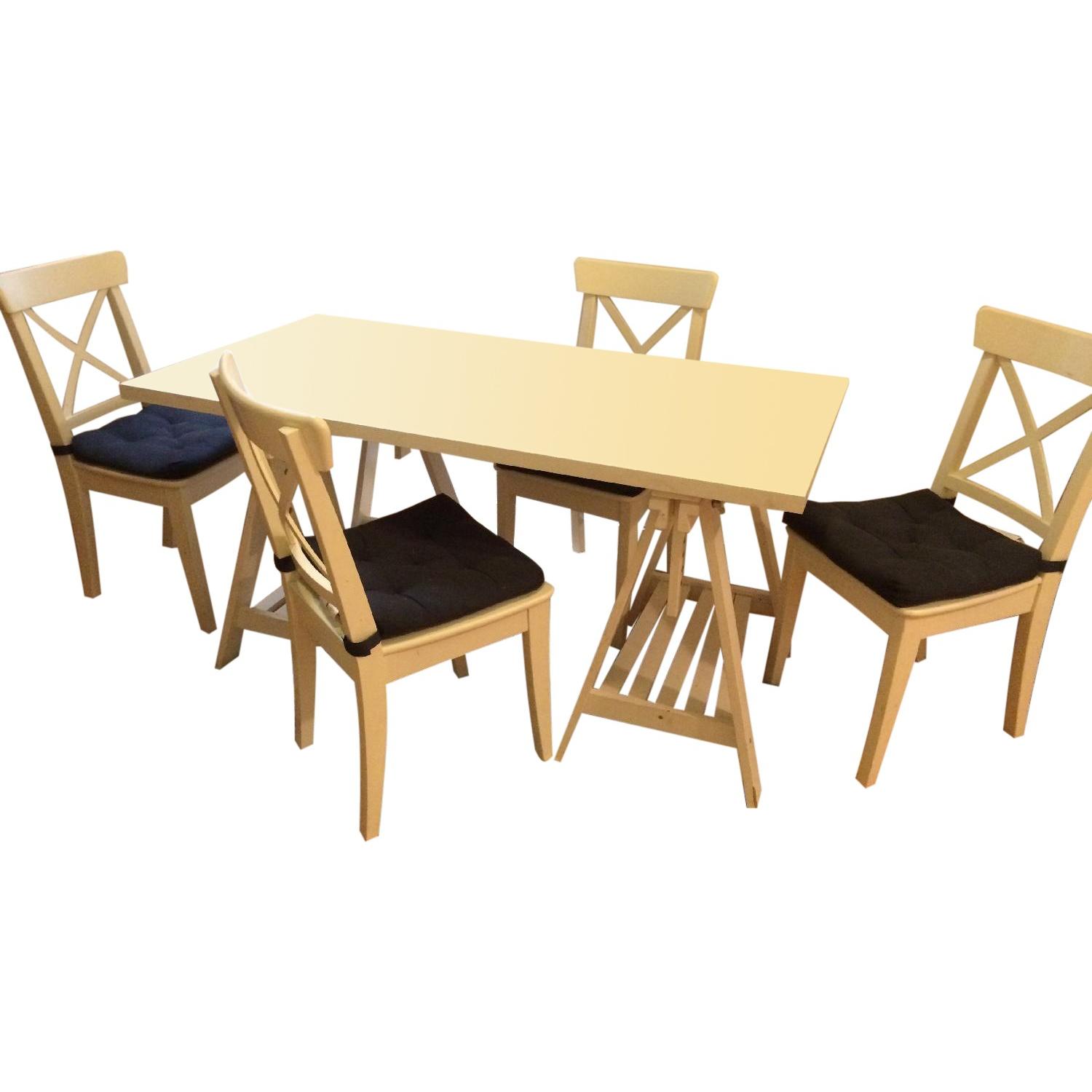 Ikea Work/Dining Table w/ 4 Chairs - image-0