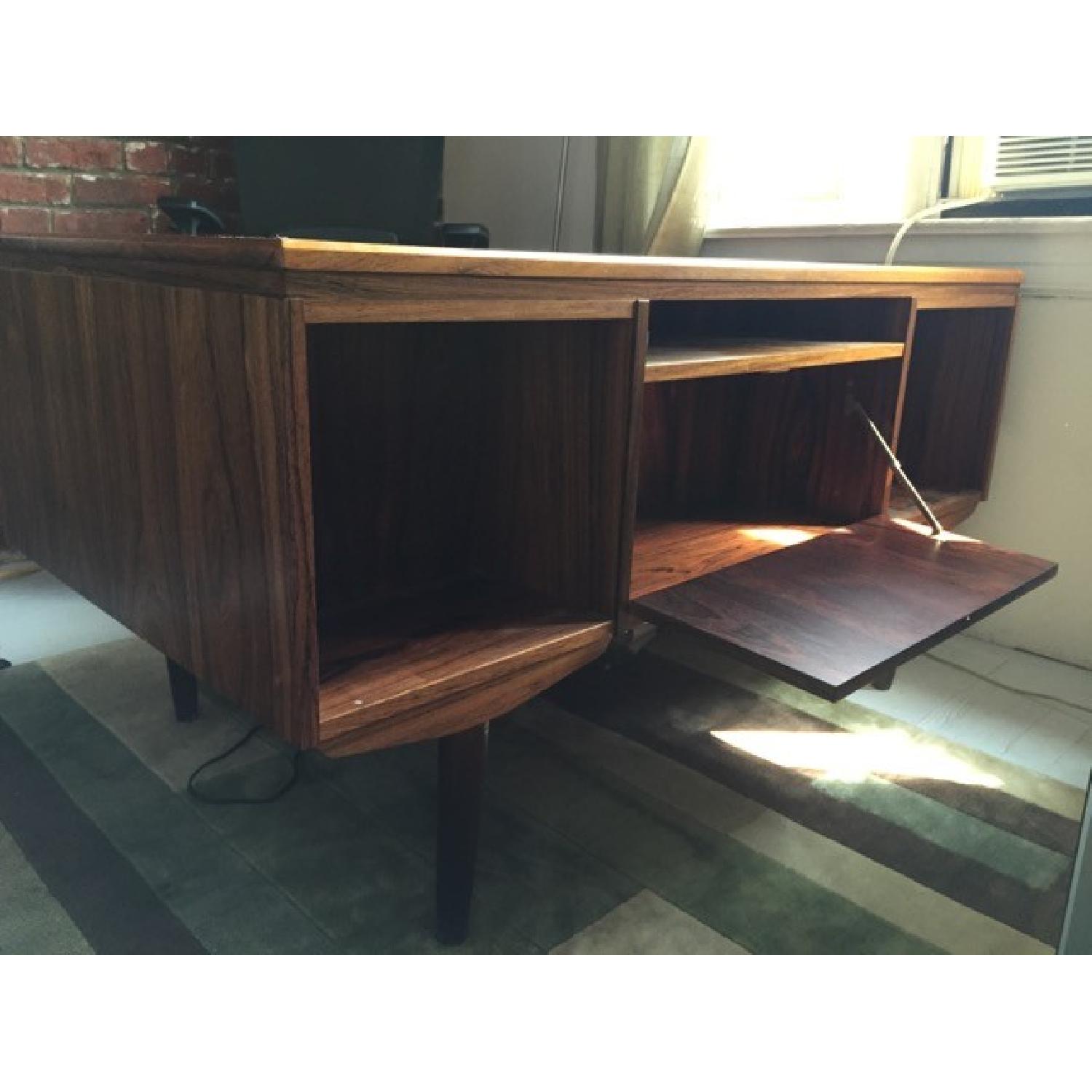 Mid-Century Modern Desk w/ Locking Drawers & Hinged Cabinet - image-4