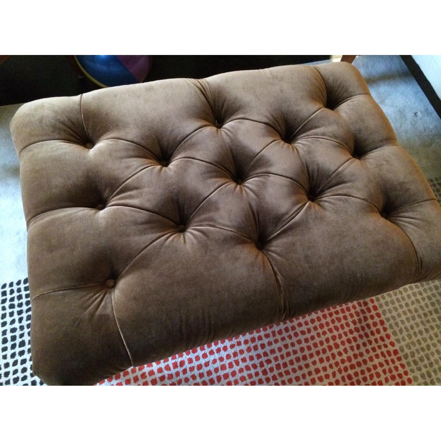 Brown Tufted Ottoman/Coffee Table - image-5