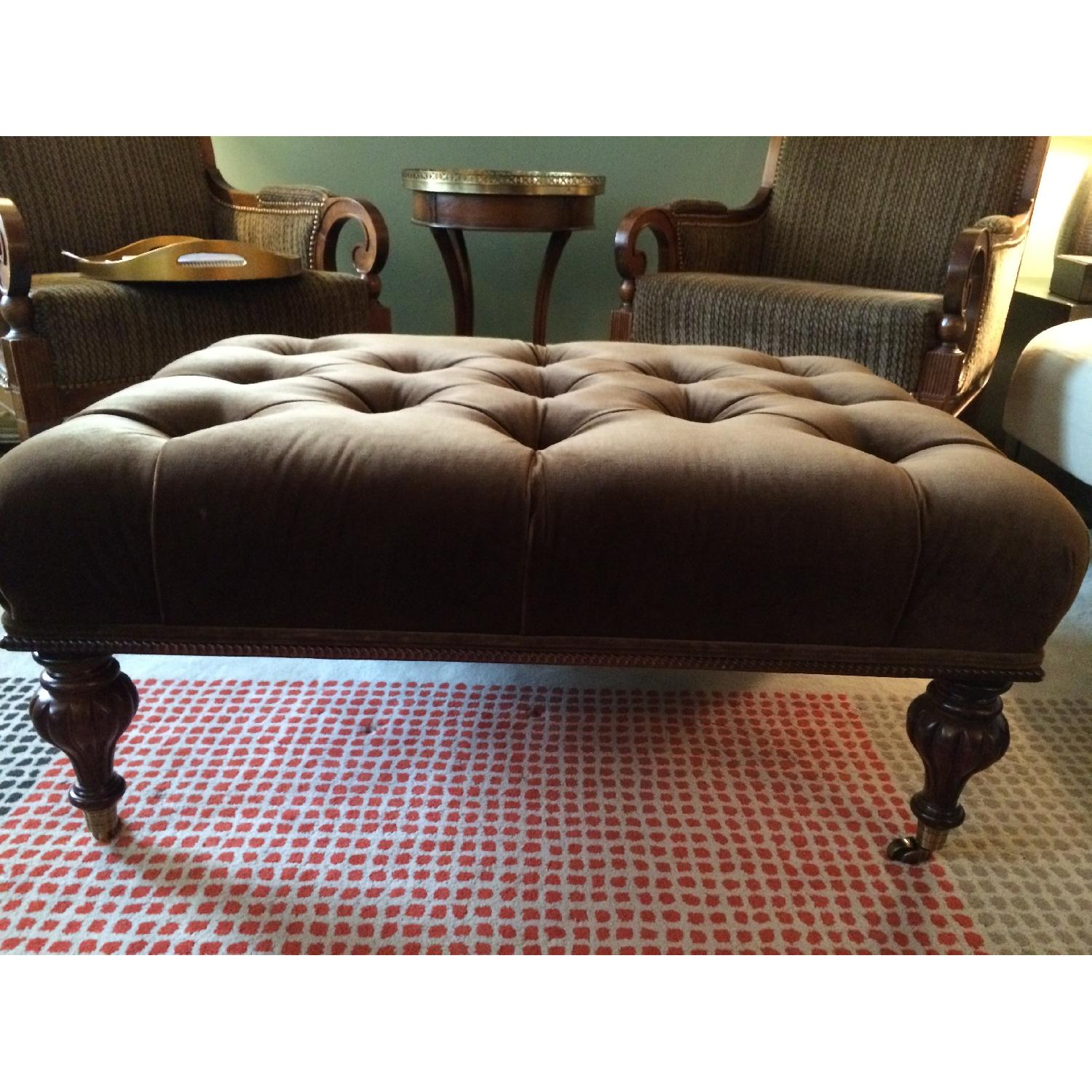 Brown Tufted Ottoman/Coffee Table - image-6