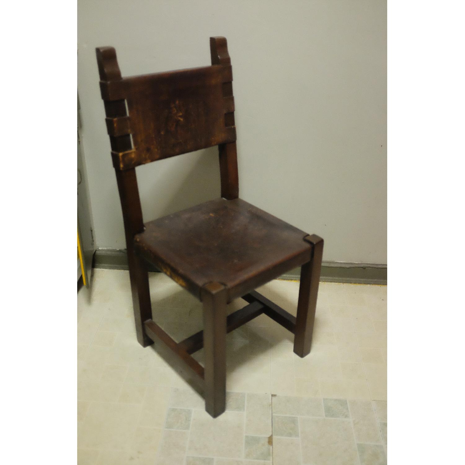 Wood & Leather Chair - image-1