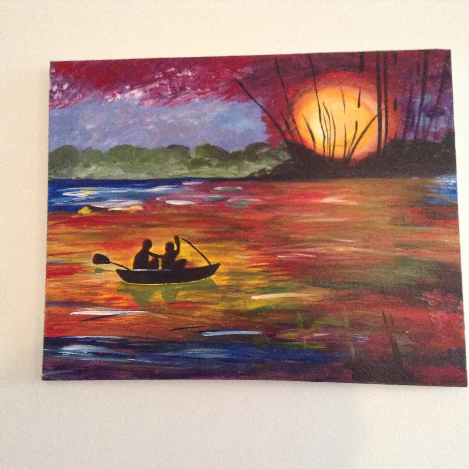 Framed Wall Art - Klimt Puzzle the Kiss/Painting on Canvas - Pair - image-2