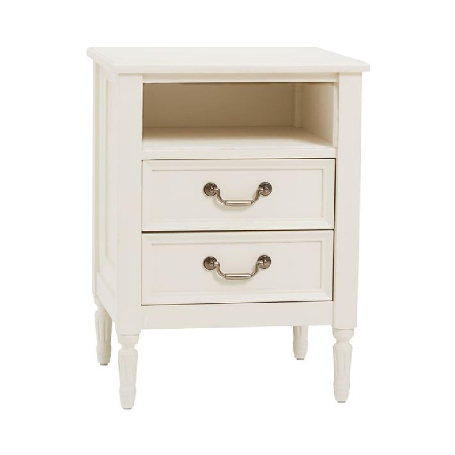 Pottery Barn Blythe Tufted Bed w/ Trundle + Nightstand AptDeco