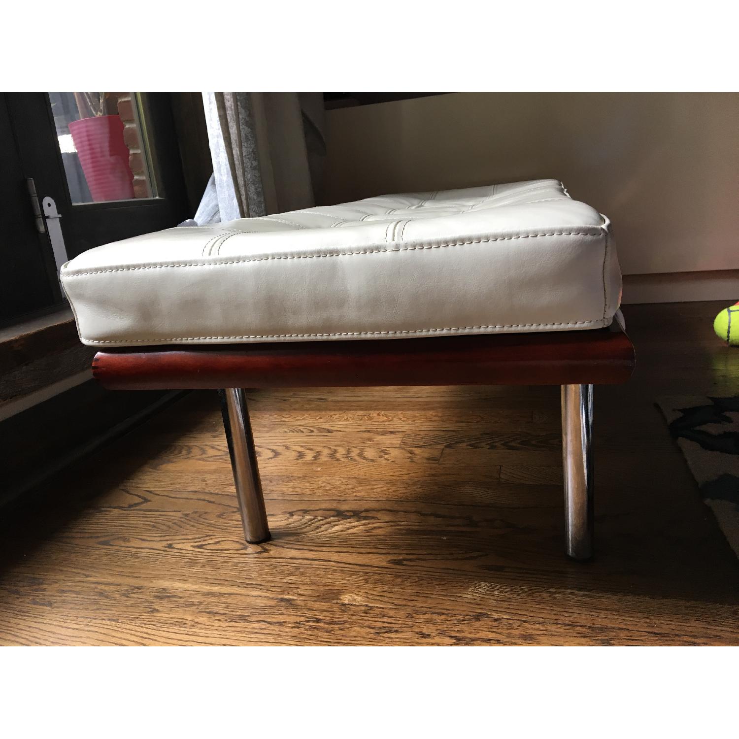 Andalucia Modern White Leather Bench - image-2