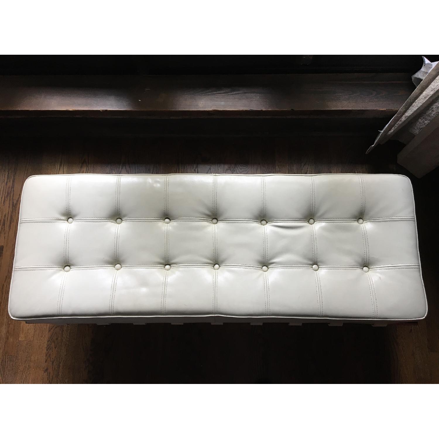 Andalucia Modern White Leather Bench - image-3