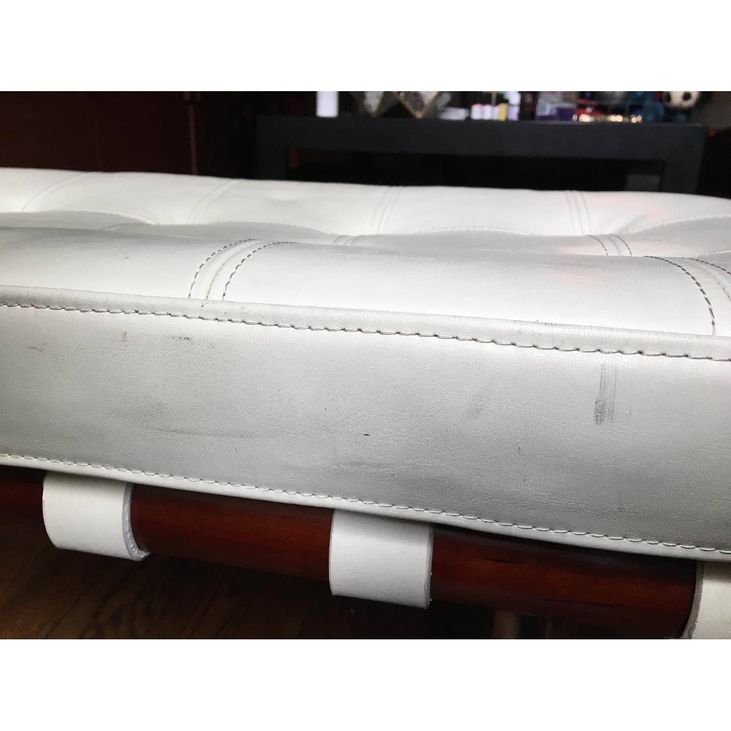 Andalucia Modern White Leather Bench - image-4