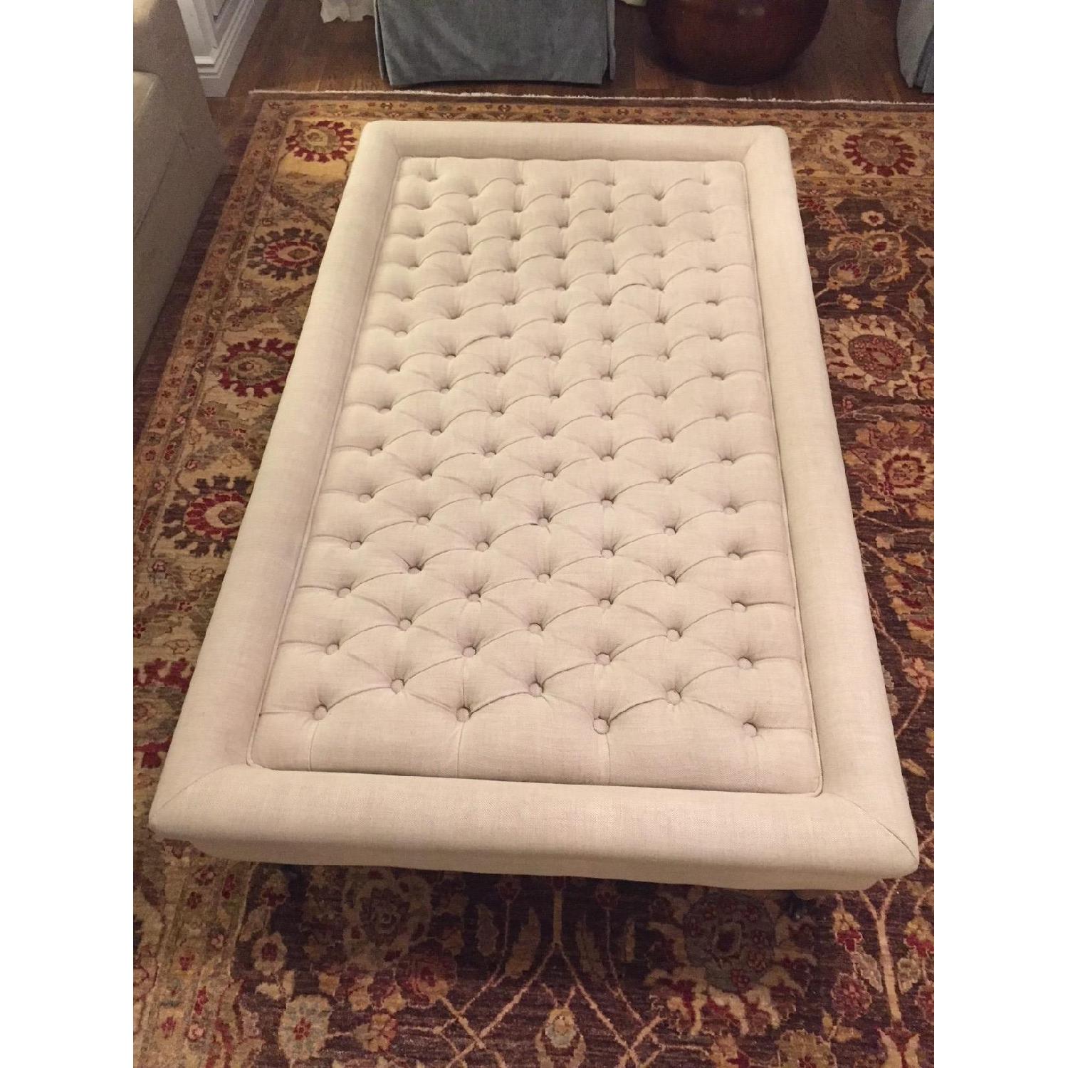 Restoration Hardware Tufted Coffee Ottoman - image-1