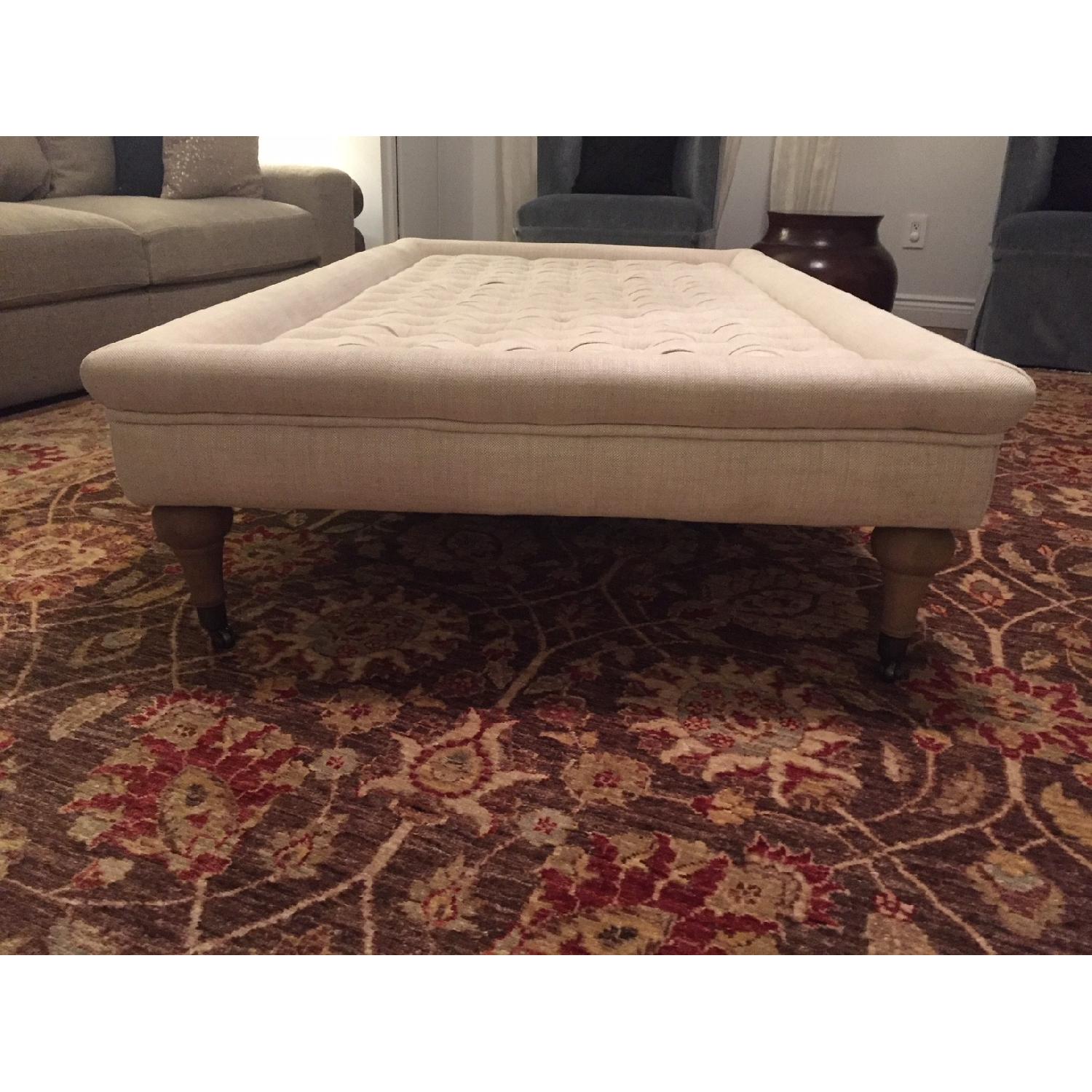 Restoration Hardware Tufted Coffee Ottoman - image-3