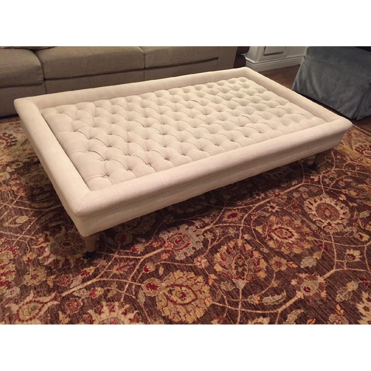 Restoration Hardware Tufted Coffee Ottoman - image-4