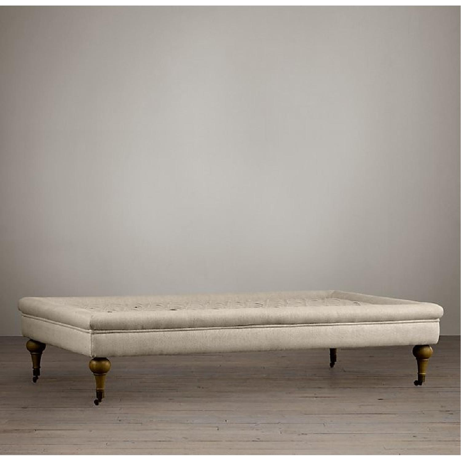 Restoration Hardware Tufted Coffee Ottoman - image-6