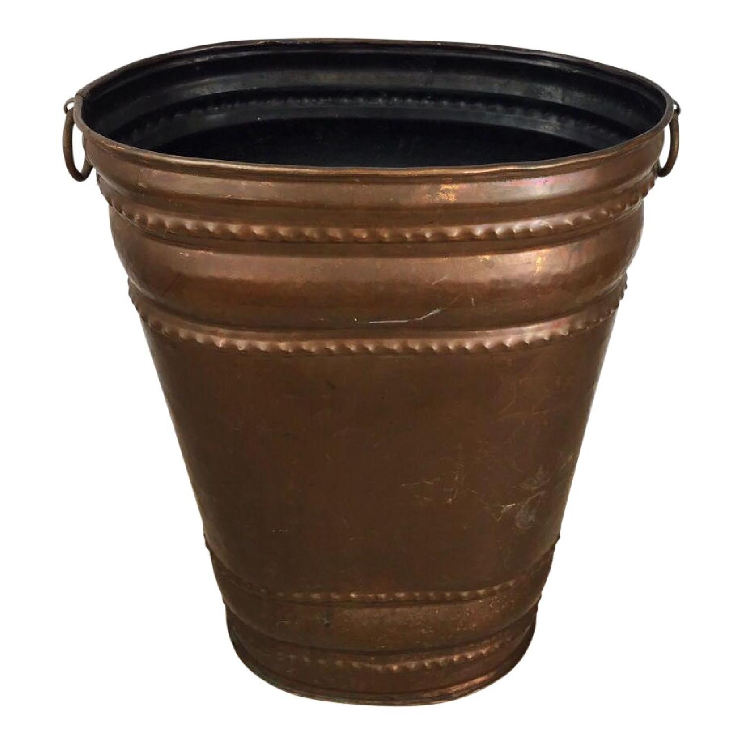 Antique French Swiss Copper Umbrella Holder AptDeco