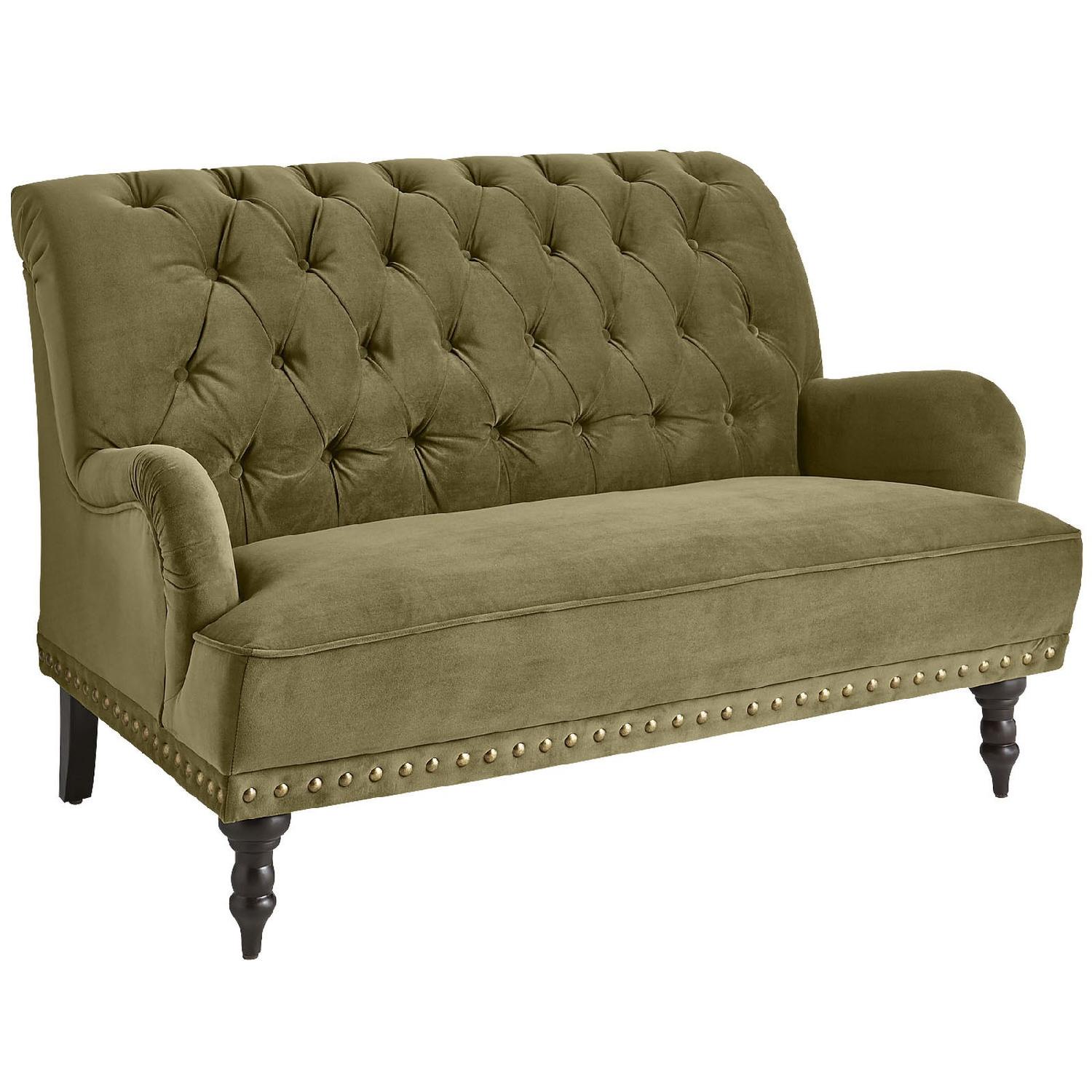 Pier 1 Olive Green Loveseat - image-0