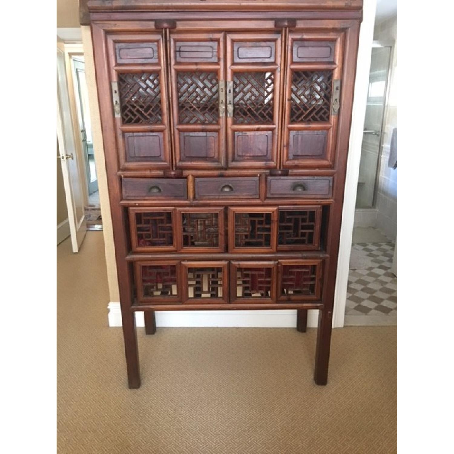 Asian Style Wood Cabinet - image-1