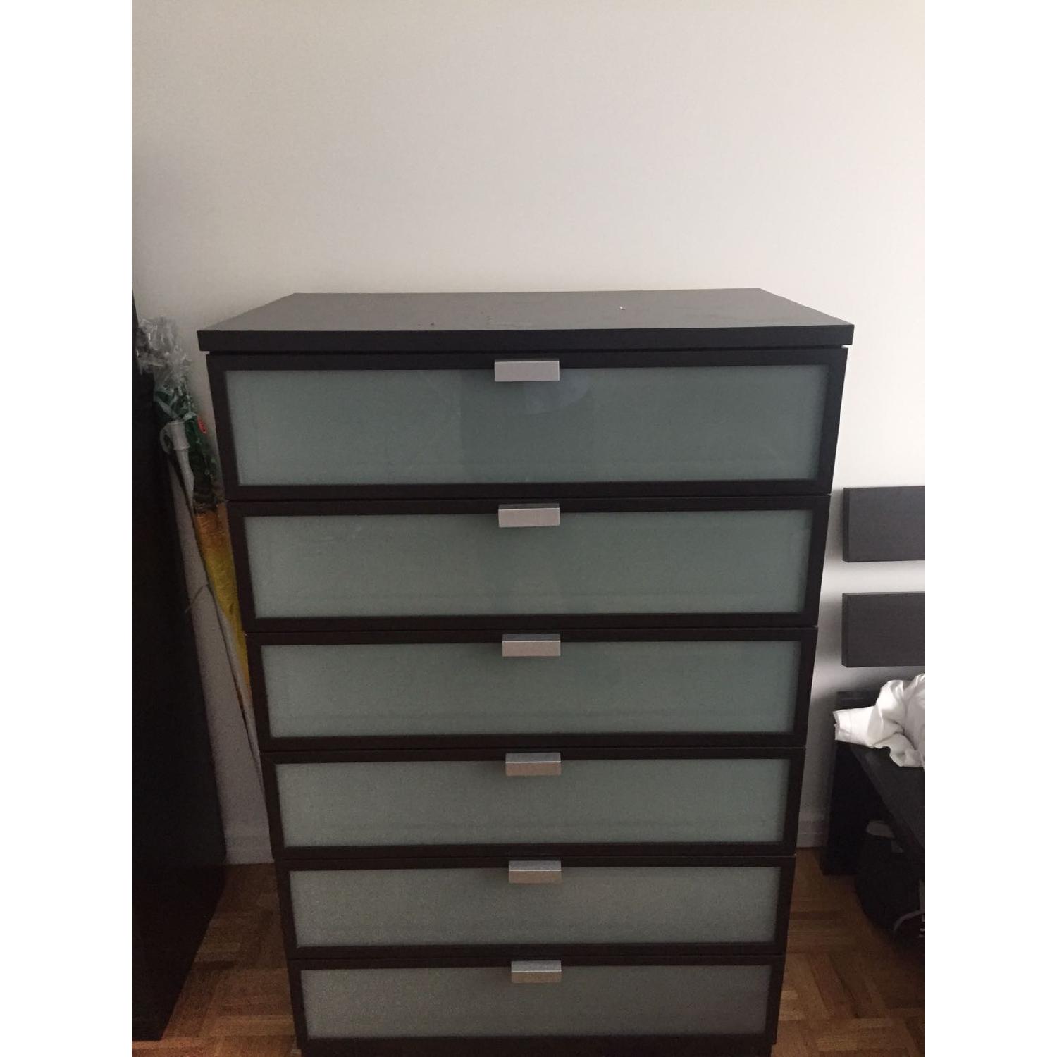 Ikea Frosted Glass 6 Drawer Dresser - image-1