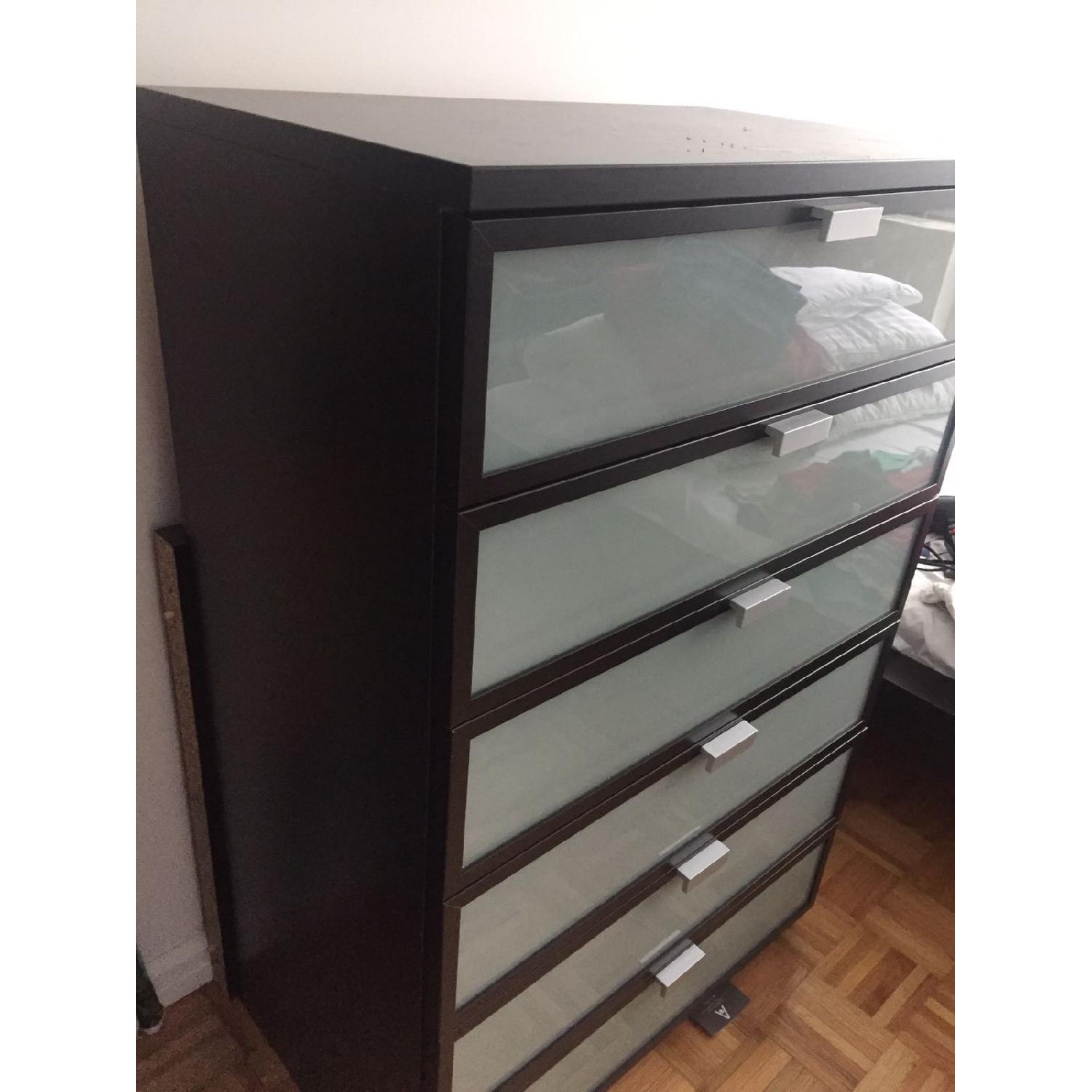 Ikea Frosted Glass 6 Drawer Dresser AptDeco