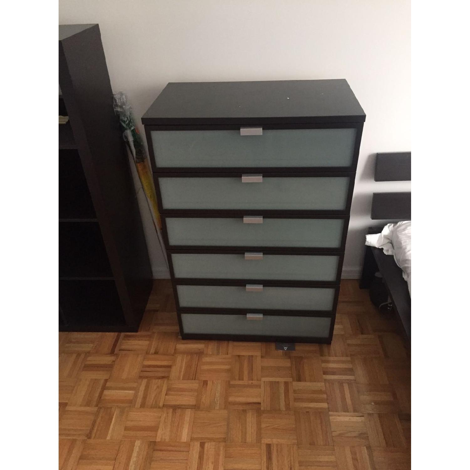 Ikea Frosted Glass 6 Drawer Dresser - image-4