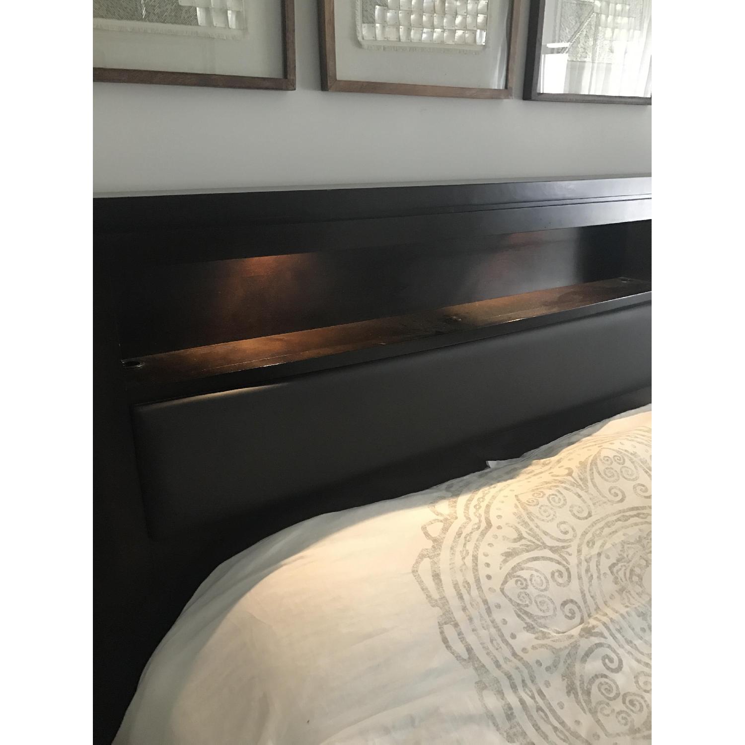 Raymour & Flanigan Wall Street Queen Leather Storage Platform Bed - image-1