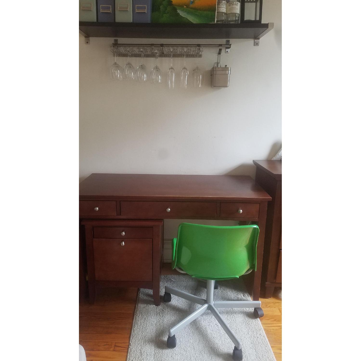 Pottery Barn Wood Desk w/ Cabinet & Chair - image-1