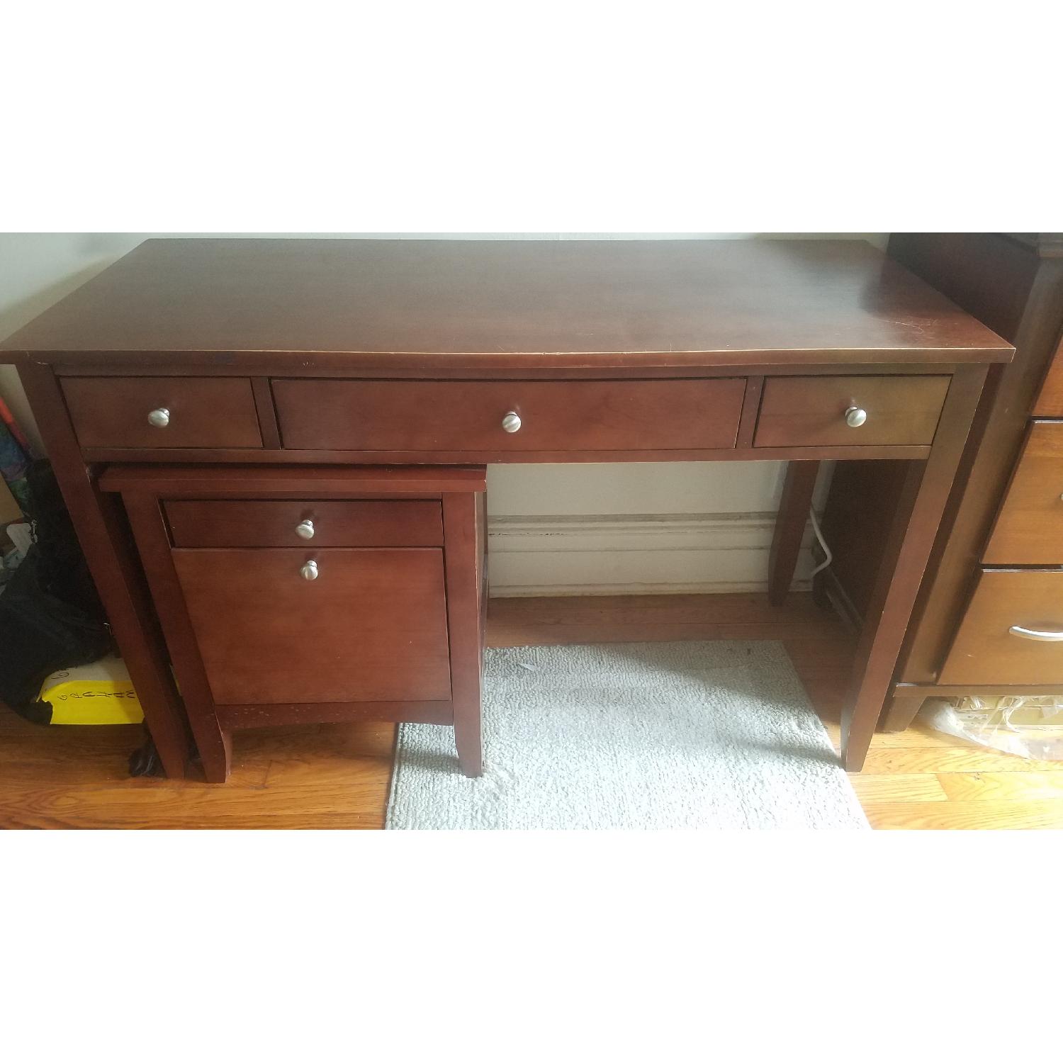 Pottery Barn Wood Desk w/ Cabinet & Chair - image-2