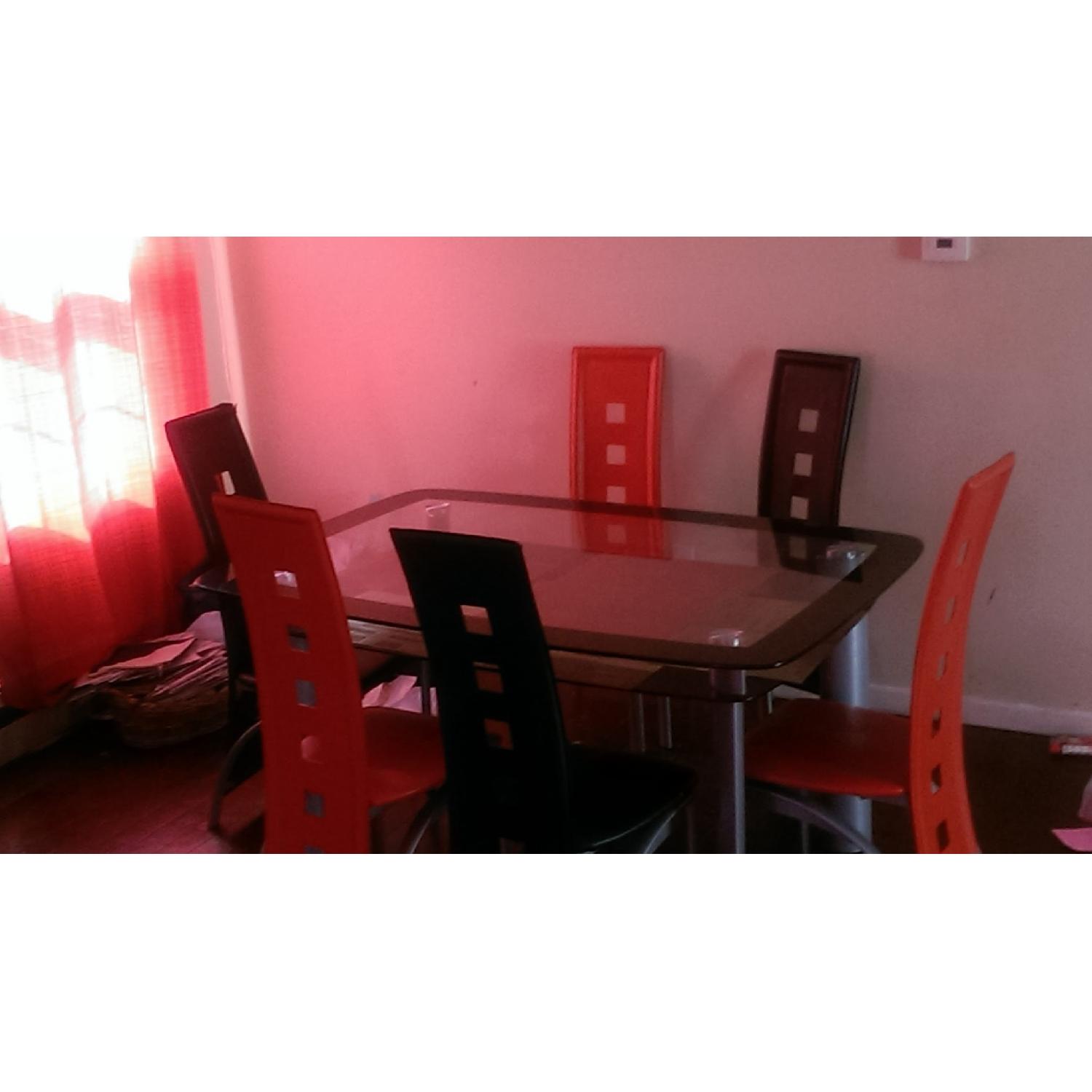 Contemporary Glass 7 Piece Dining Set - image-2