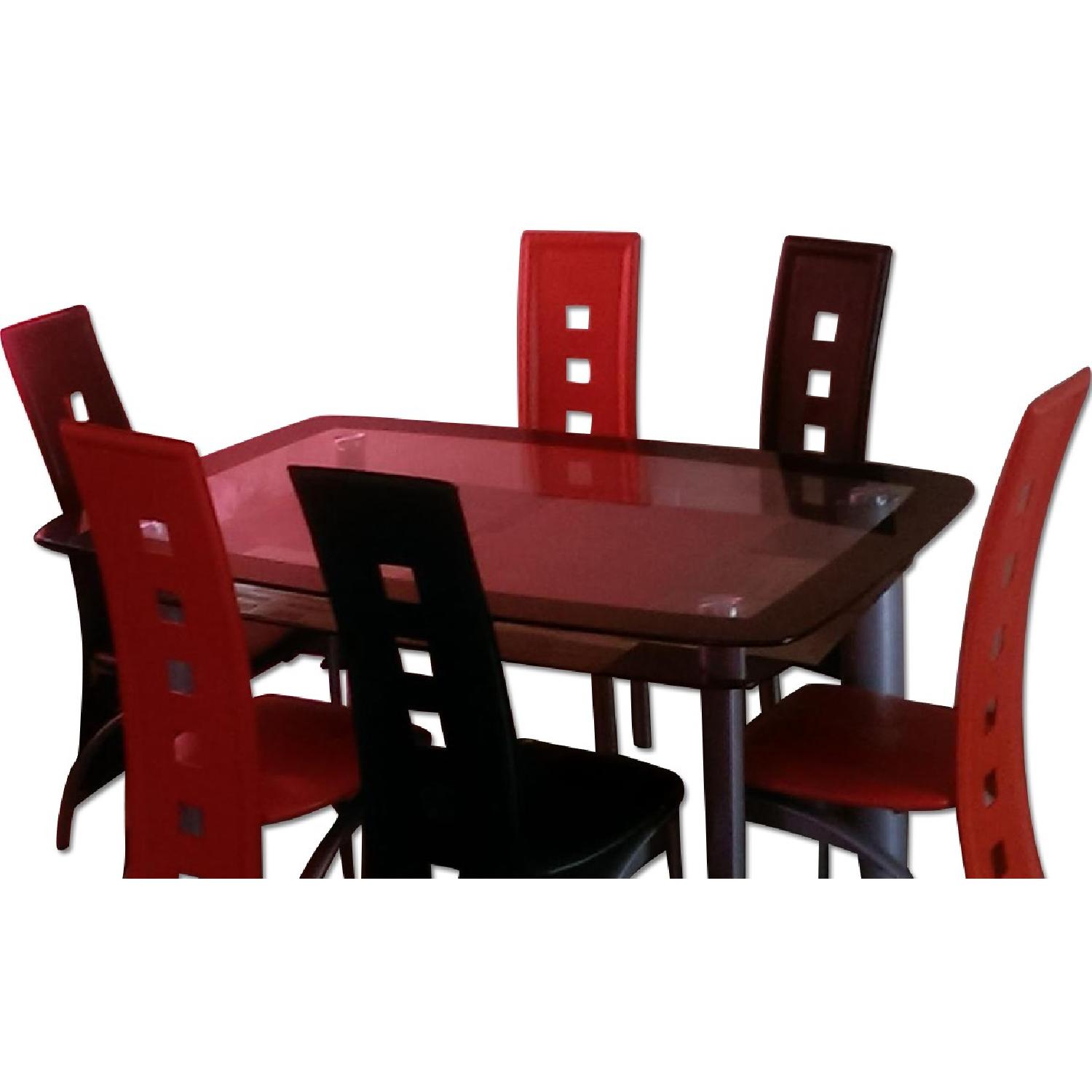 Contemporary Glass 7 Piece Dining Set - image-0