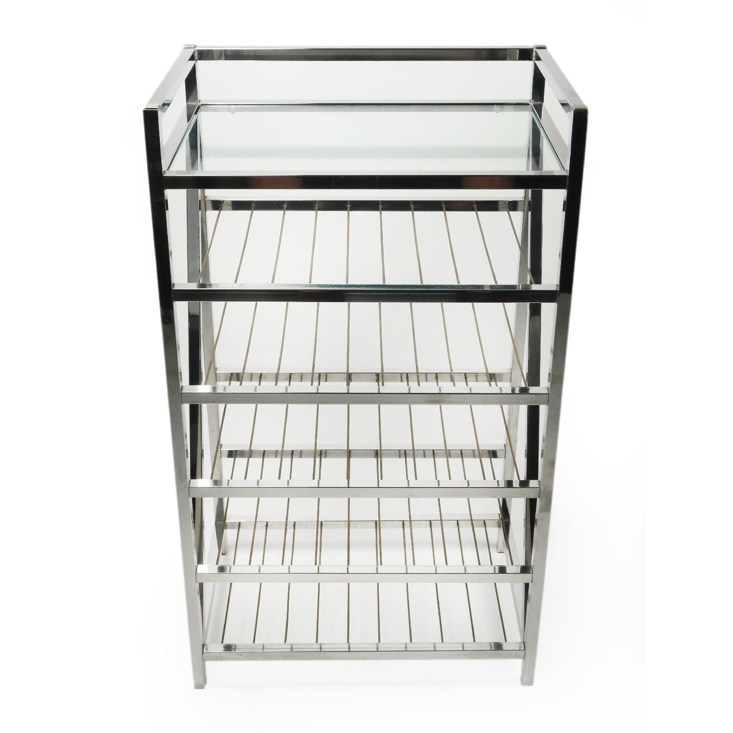 Chrome & Glass Shelving Unit - image-3