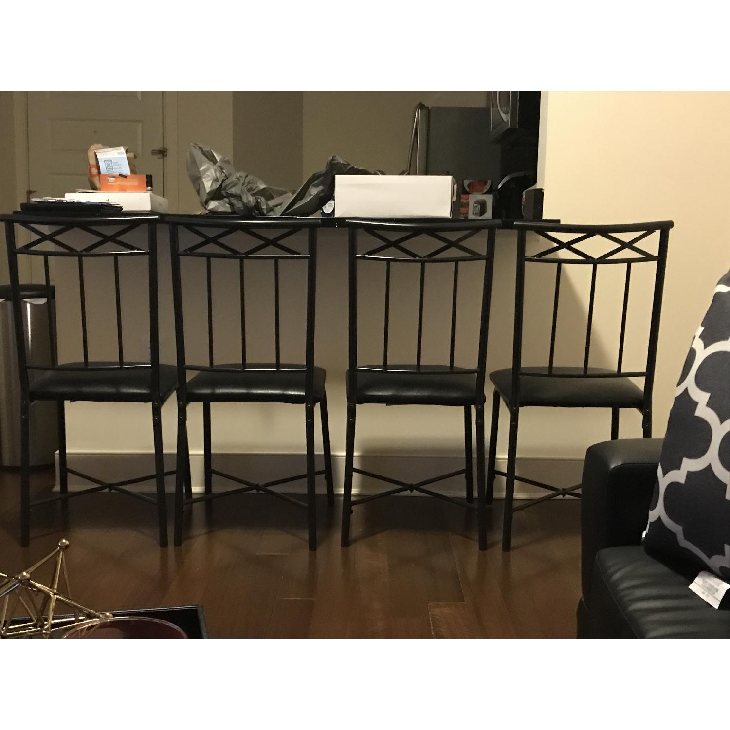 Stone Top Dining Table w/ 4 Metal Chairs - image-3