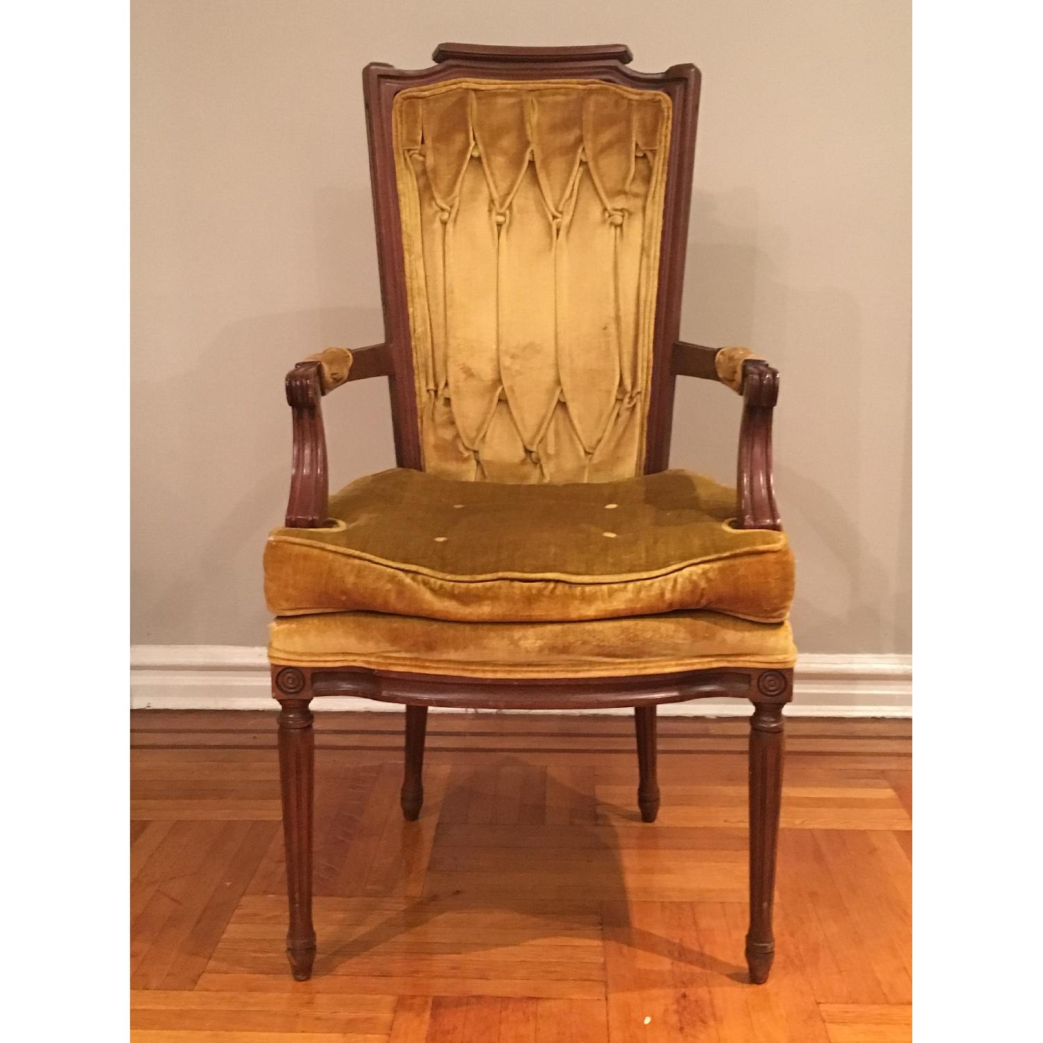 Vintage Gold Velvet Accent Chair - image-1