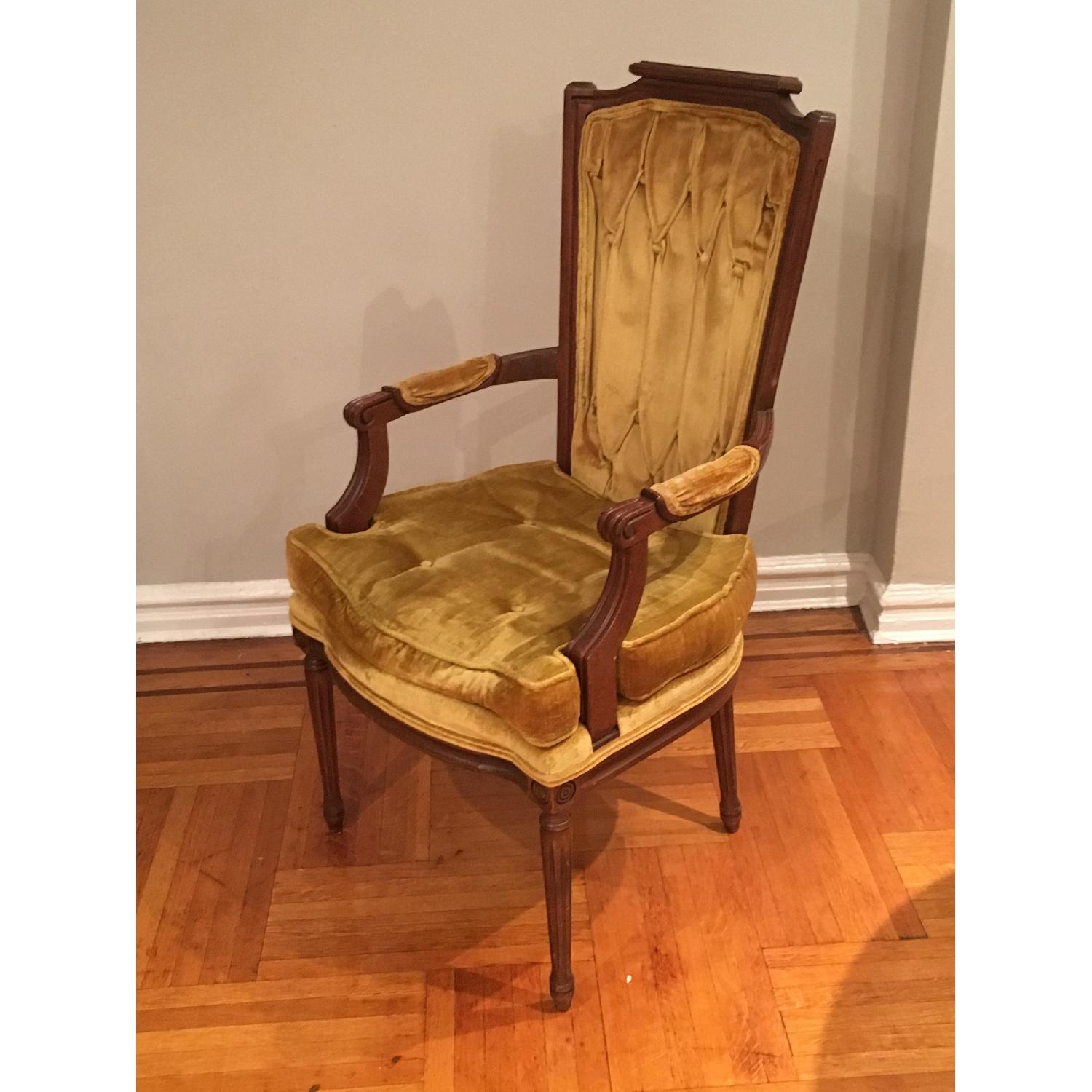 Vintage Gold Velvet Accent Chair - image-3
