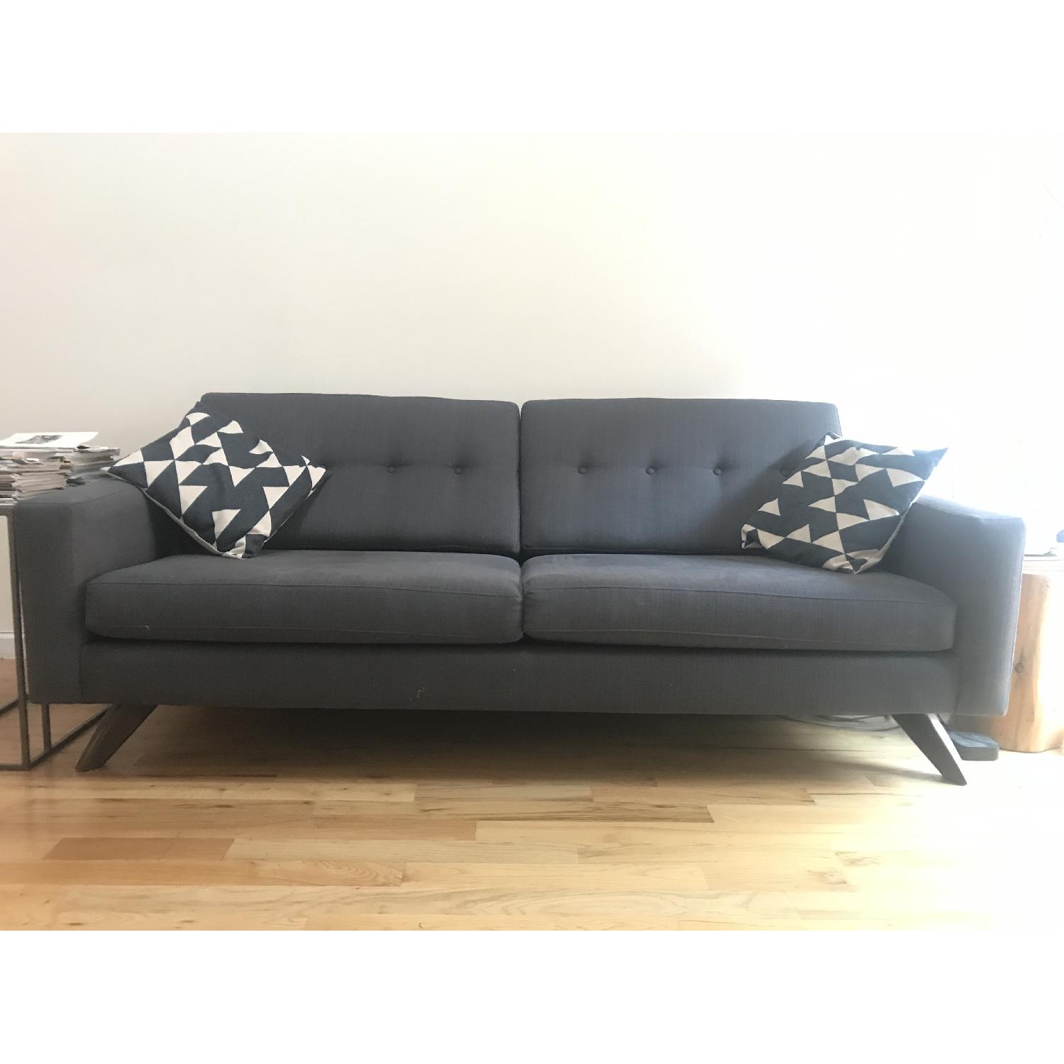 Mid-Century Modern Couch in Grey - image-1