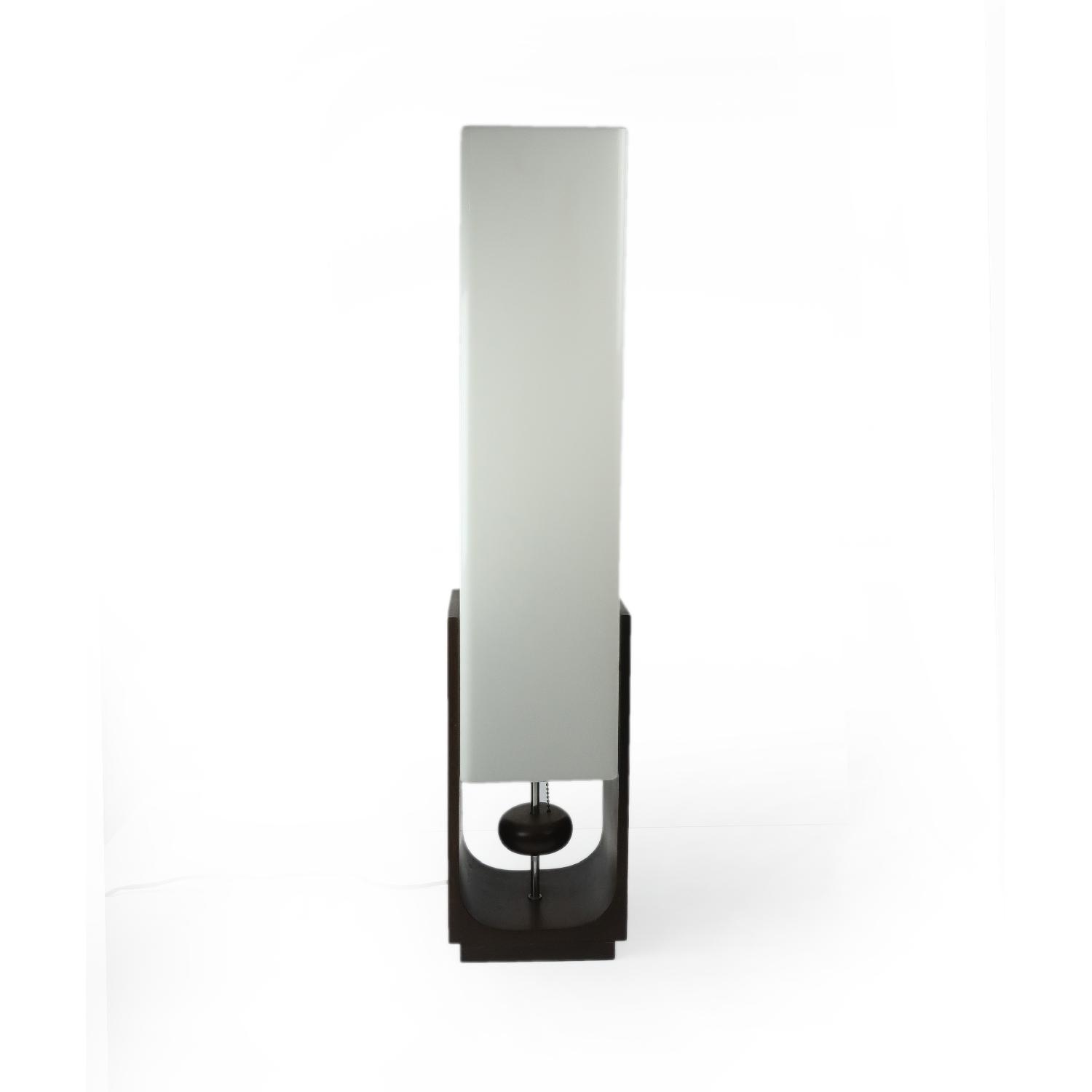 Vintage Tall Wood & Acrylic Table Lamp - image-0