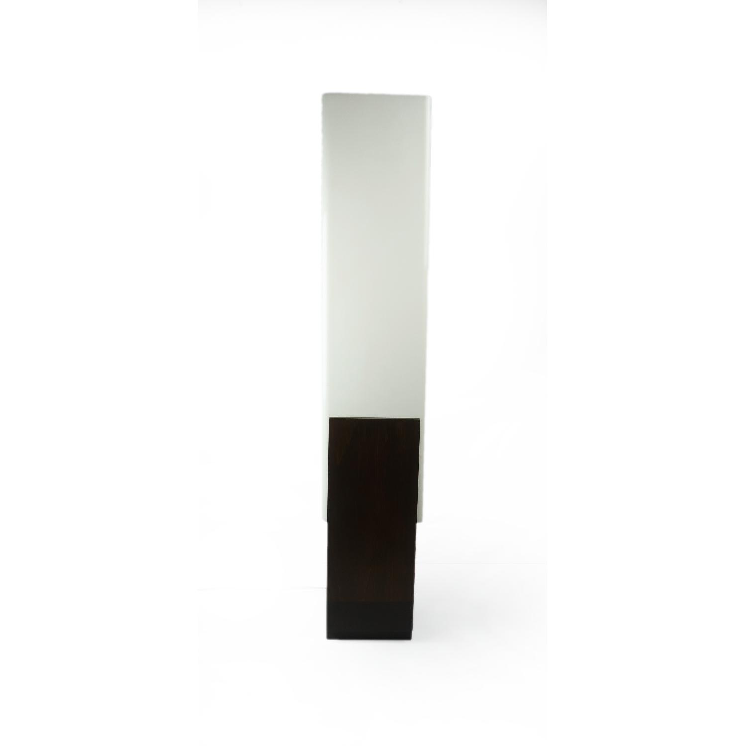 Vintage Tall Wood & Acrylic Table Lamp - image-1