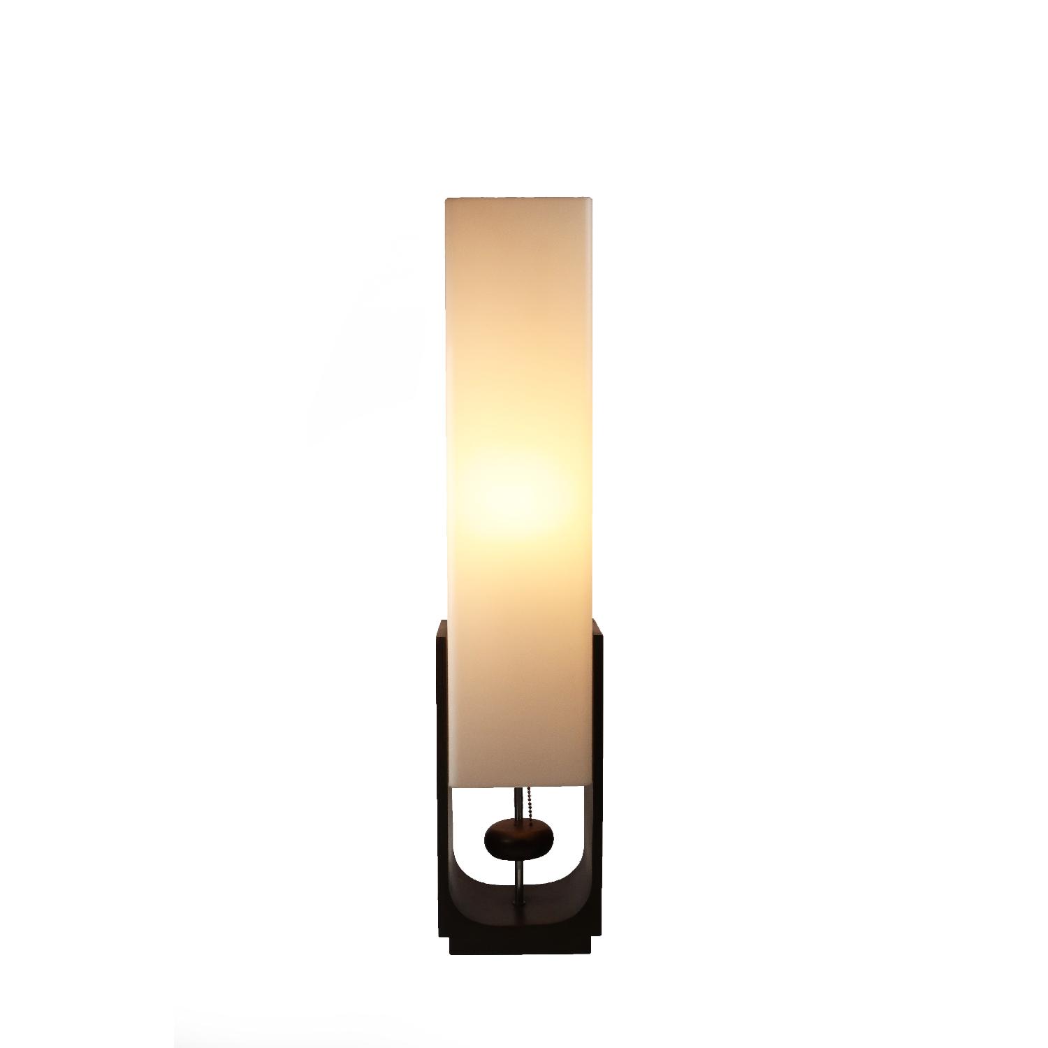 Vintage Tall Wood & Acrylic Table Lamp - image-3