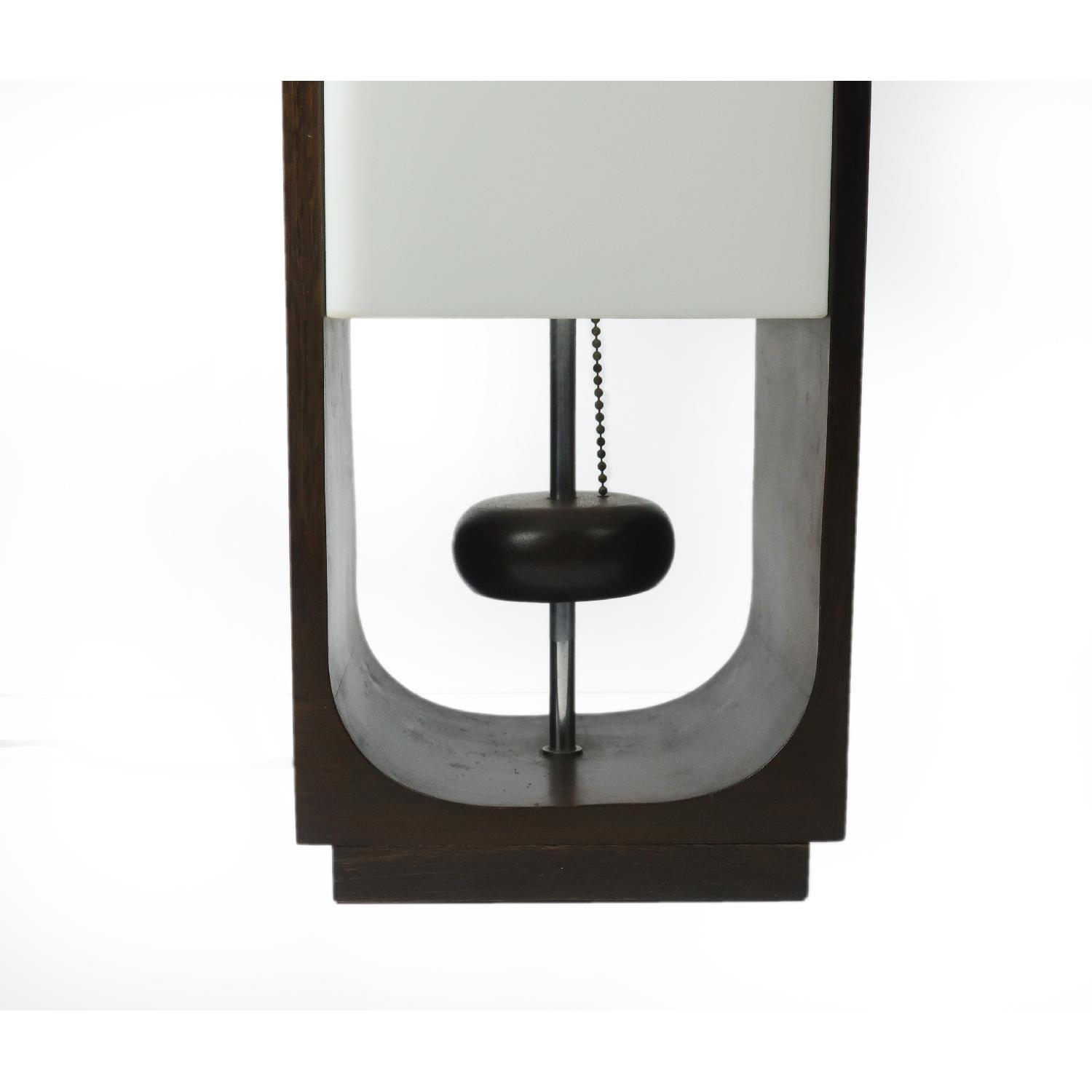 Vintage Tall Wood & Acrylic Table Lamp - image-4