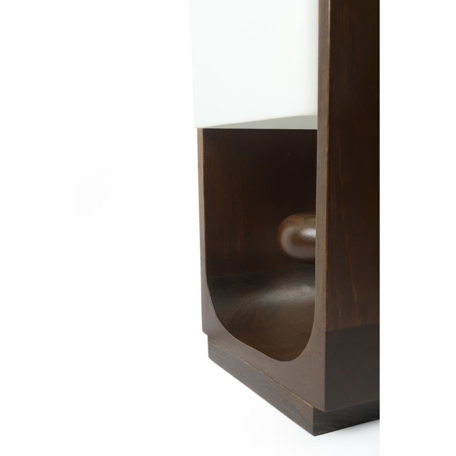 Vintage Tall Wood & Acrylic Table Lamp - image-5