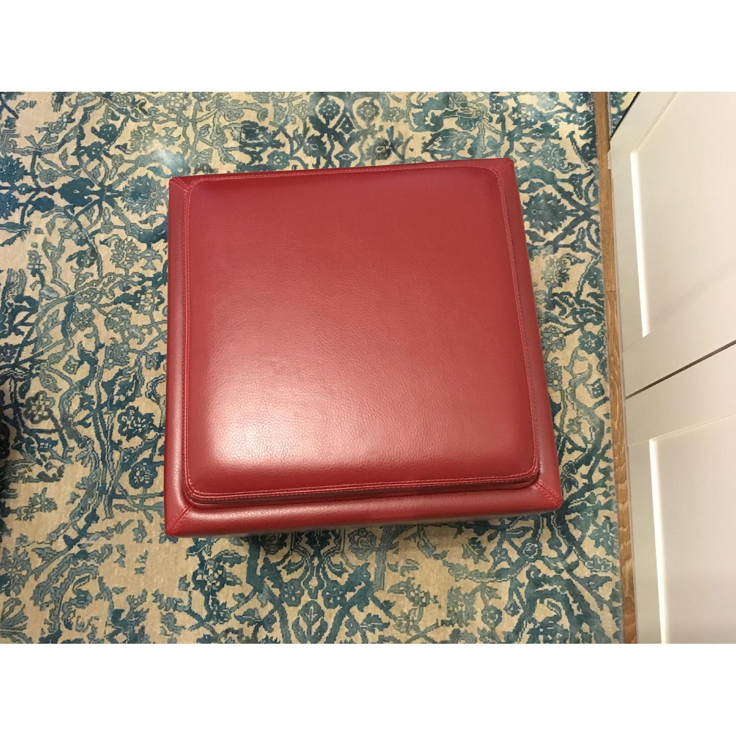 Crate & Barrel Faux Leather Storage Ottoman - image-2