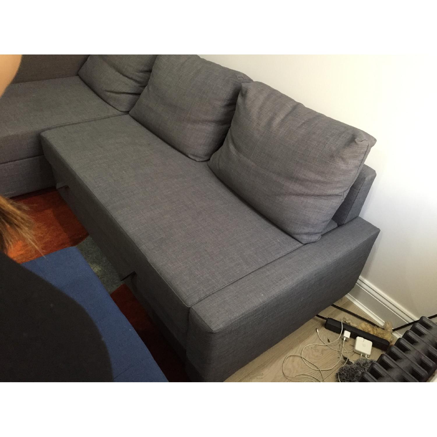 Ikea Grey Sleeper Sectional Sofa w/ Storage AptDeco