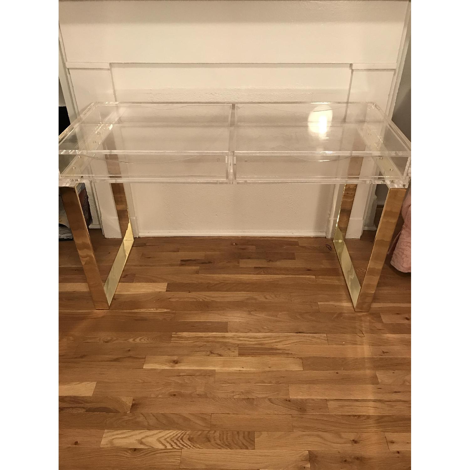Lucite & Gold Desk - image-2