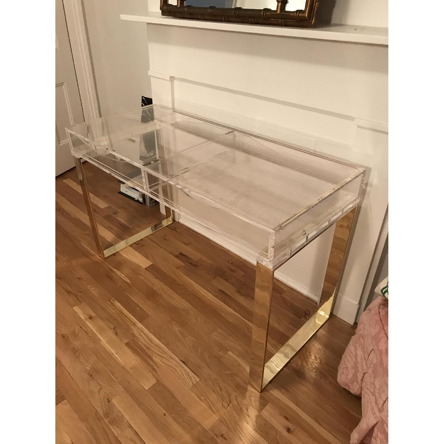 Lucite & Gold Desk - image-3