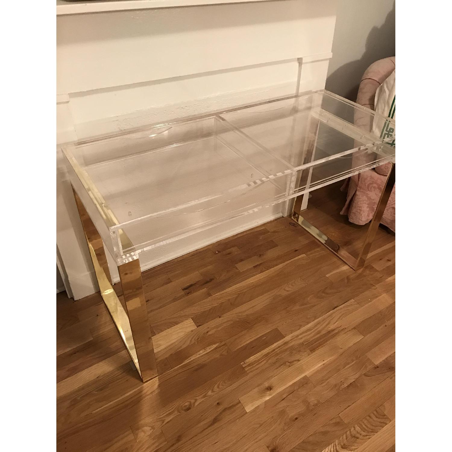 Lucite & Gold Desk - image-4