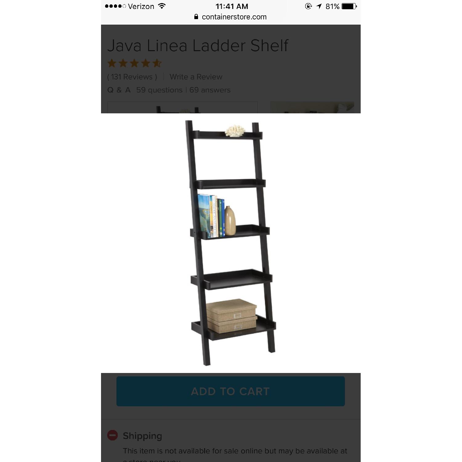 Container Store Black Leaning Ladder Bookshelf AptDeco